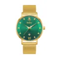 Reloj de cuarzo dorado para mujer con esfera verde y correa de malla imagen principal - Caja Dorada Esfera Verde (Hombre)