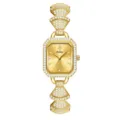 Montre femme rectangulaire dorée strass luxe quartz élégante montre-bracelet dame - Boîtier Or Cadran Or