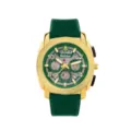 Reloj de cuarzo para hombre Yalalusi con caja dorada, esfera verde y correa de goma verde. - Caja Dorada Esfera Verde