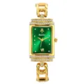 Reloj de cuarzo dorado para mujer esfera verde, elegante reloj de pulsera de lujo con diamantes - Caja Dorada Esfera Verde