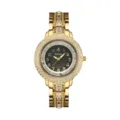 Reloj mujer pedreria oro lujo cuarzo analogico moda casual impermeable elegante. - Caja Dorada Esfera Negra