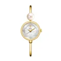 Reloj de pulsera de perlas para mujer Yalalusi en oro, reloj de cuarzo de lujo para damas. - Caja Dorada Esfera Blanca