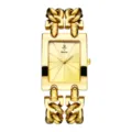 Hermoso reloj de cuarzo dorado para mujer con esfera rectangular y correa de cadena audaz. - Esfera Dorada Mujer / Caja dorada y esfera dorada (mujer)