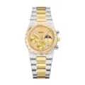 yalalusi men quartz watch two-tone stainless steel luxury business multi-function wristwatch - Two Tone Gold Dial