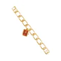 Yalalusi reloj mujer cuadrado lujo cadena hueca pulsera esfera roja colgante elegante - Caja dorada y esfera roja
