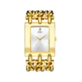 Yalalusi Damen Modeuhr Quarzuhr goldenes Zifferblatt massives Kettenarmband chic style - Goldgehäuse & weißes Zifferblatt (Herren)