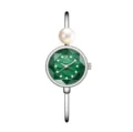 Orologio bracciale donna Yalalusi con quadrante verde perla e indici in cristallo. - Cassa Argento Quadrante Verde