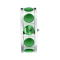 Yalalusi women bangle quartz watch with green dial and silver tone stylish wrist watch - Silver Case Green Dial