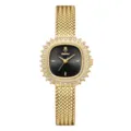 Reloj mujer dorado Yalalusi estilo trigo lujo pedrería pulsera malla cuarzo retro elegante - Caja Dorada Esfera Negra