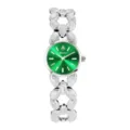 Orologio da donna di lusso Yalalusi con quadrante verde e bracciale argento. Stile. - Cassa Argento Quadrante Verde