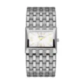 Yalalusi Reloj Mujer Lujo Diamante Cuarzo Esfera Cuadrada Correa Metal Plateado Chic - Caja Plateada Esfera Blanca