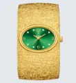 Reloj Pulsera Oro Lujo Esfera Ovalada Verde Mujer Cuarzo Estilo Elegante Nuevo - Caja Dorada Esfera Verde
