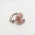 Leuke rood geruite huisdier halsband met pluche roze konijn hanger en veilige gesp voor katten. - 1.0 (Instelbereik 19-32 cm) / Roze