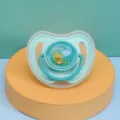 Cute cartoon duck baby pacifier soother with teal silicone nipple for newborns infant feeding - Green
