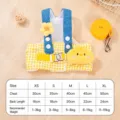 Set de arnés y correa para perro, chaleco vaquero de cuadros amarillos con pollito para mascotas. - XS / Arnés + Correa / Pollito a cuadros amarillos