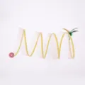Interactive spring cat tunnel toy with colorful feathers and ball for kitten daily play. - Sisal Ball with Feathers