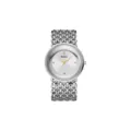 Reloj de cuarzo mujer correa hueca esfera redonda elegante vintage plateado pulsera diario - Caja plateada con diamantes y esfera blanca