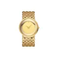 Gold women watch minimalist round dial hollow chain strap elegant luxury vintage wristwatch - Gold Case Gold Dial