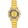 Lujo oro diamante octogonal mujer reloj con diamantes brillantes y pulsera de metal. - Caja Dorada Esfera Dorada