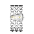 Elegante dames quartz horloge met unieke driehoekige wijzerplaat en kettingarmband. - Zilveren Kast Witte Wijzerplaat