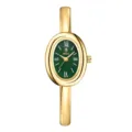 Reloj de cuarzo ovalado dorado para mujer, esfera verde reloj pulsera con numeros romanos chic. - Esfera Oro Verde