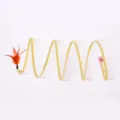 Foldable spring mesh cat tunnel toy with feather and mouse interactive pet supply - Mouse Style