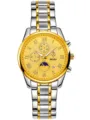 Luxuriöse zweifarbige Herrenuhr mit goldenem Zifferblatt, römischen Ziffern und Chronograph. - Bicolor Goldzifferblatt
