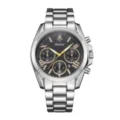 Montre quartz élégante en acier inoxydable argenté Yalalusi avec cadran noir et chronographe. - Boîtier argenté - cadran noir (femme)