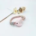 Cute pink plaid pet collar with fish charm, adjustable fabric neck strap for cats and small dogs. - 1.0 (19-32) cm / Pink