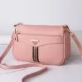 Women crossbody soft leather shoulder bag winter new large capacity vintage style pink - Pink