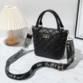 Cross-border fashion women black quilted handbag versatile shoulder bag luxury daily use - Black