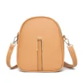 Women small crossbody phone bag chic vertical PU leather shoulder bag casual purse for daily use - Earthy Yellow