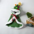 Christmas tree pet cloak cat dog cape cute holiday costume with plush trim and stars - S / Christmas Tree Cape