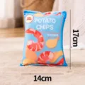 Plush potato chips bag dog toy, cute squeaky pet chew toy with shrimp graphic, 17x14cm. - Rectangle / One Size / Blue