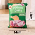 Plush potato chips bag dog toy, squeaky interactive pet chew toy, 17x14cm durable chew supply - Rectangle / One Size / Green