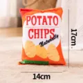 Plush potato chips shape pet dog squeaky toy, bite-resistant teething chew supply 14x17cm - Rectangle / One Size / Orange