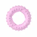 Pink purple pet teething toy ring, durable rubber puppy chew toy for dental care. - Single / Sakura Pink