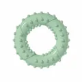 Green TPR pet chew toy with textured bumps for dog teeth cleaning and daily training fun. - Single / Avocado Green