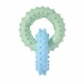 Blue-green TPR double ring dog chew toy, interactive pet teething toy variant product. - Blue + Green
