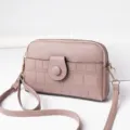 Women small crossbody bag multi zipper fashion casual shoulder handbag for daily use mobile phone - Oak Red