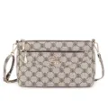 Women vintage monogram crossbody shoulder bag casual daily messenger small square bag - White Letters