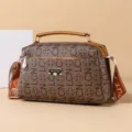 Sac à bandoulière marron pour femme avec poignée, sac porté croisé élégant avec sangle. - Lettres LCN