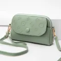 Light green mini crossbody bag with chic flap design, elegant and compact daily shoulder bag. - Smoke Green