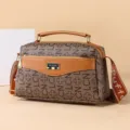 Bolso bandolera marrón vintage con asa, elegante bolso cruzado para mujer de uso diario - Letras LCN