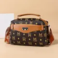 Bolso cruzado de PU con monograma vintage para mujer bolso de hombro elegante - Letra M