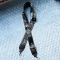 Vervangende brede schouderriem voor tassen verstelbare crossbody riem met metalen haken zwart wit - Zwart
