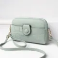 Green crocodile pattern mini crossbody bag for women, stylish phone purse with shoulder strap. - Smoke Green