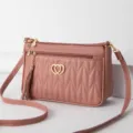 Elegant women PU leather crossbody bag stylish shoulder handbag for daily lifestyle - Oak Red