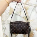 Women brown monogram cross body bag multi layer shoulder bag casual fashion handbag - Monogram Print