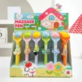 Niedliches Cartoon-Rollen-Massage-Stiftset mit Tieranhängern, kreative Schreibwaren. - Rollender Massagestift